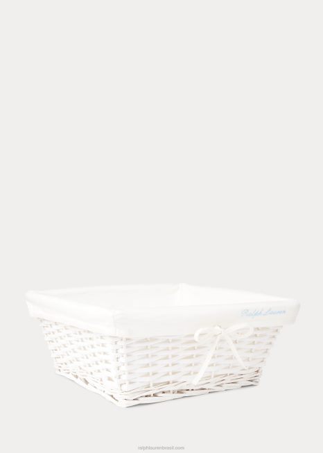 grande cesta de vime BD6J8099 bebê Ralph Lauren branco
