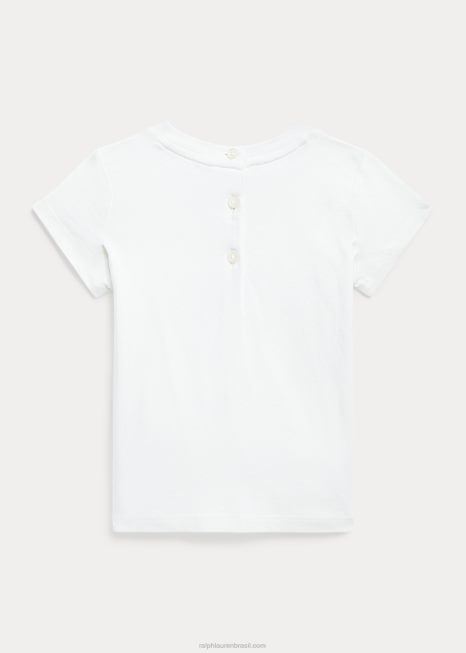 camiseta de algodão polo bear BD6J7875 bebê Ralph Lauren Deckwash branco