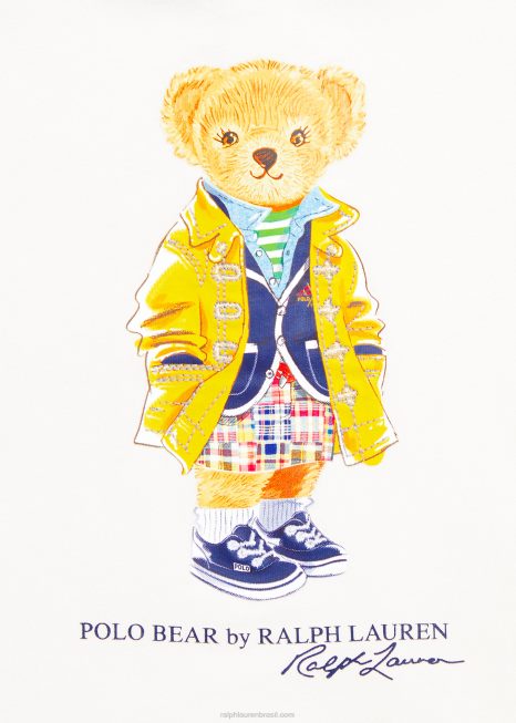 camiseta de algodão polo bear BD6J7875 bebê Ralph Lauren Deckwash branco