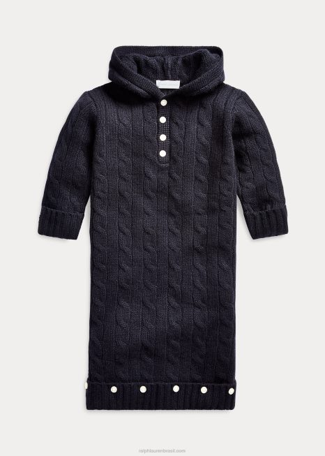 bandeirola de caxemira tricotada BD6J7756 bebê Ralph Lauren faculdade marinha