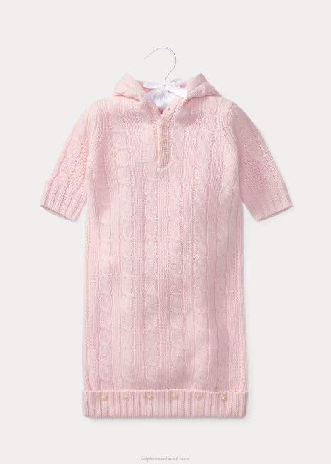 bandeirola de caxemira tricotada BD6J7757 bebê Ralph Lauren manhã rosa