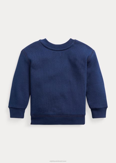 moletom de lã com gola redonda BD6J7973 bebê Ralph Lauren marinha de cruzeiro