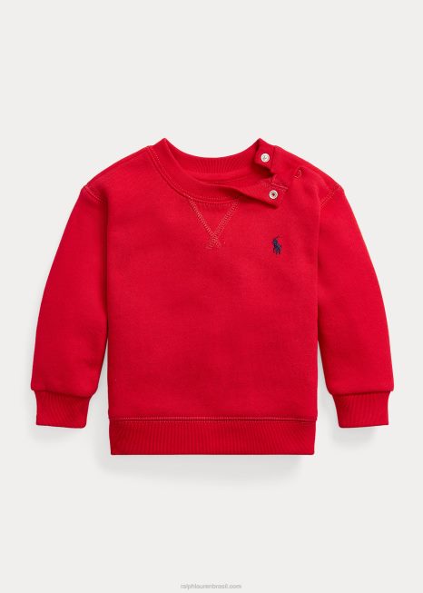 moletom de lã com gola redonda BD6J7974 bebê Ralph Lauren rl 2000 vermelho