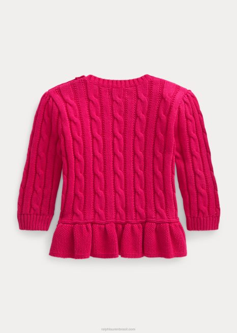 suéter peplum de algodão BD6J8313 bebê Ralph Lauren