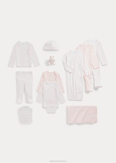 Conjunto de presente de algodão orgânico de 12 peças BD6J8216 bebê Ralph Lauren