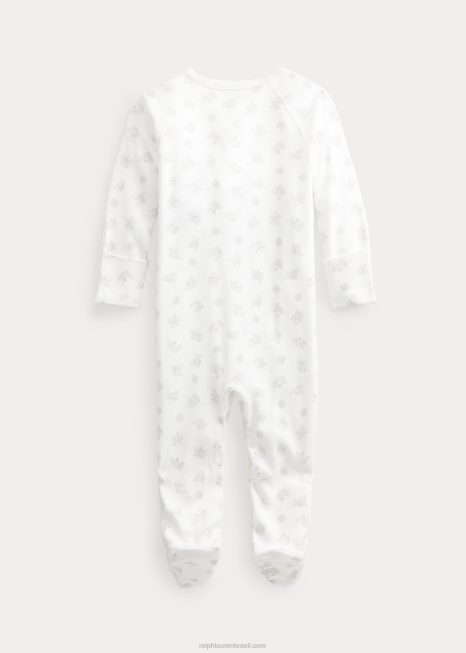 macacão de algodão BD6J10017 bebê Ralph Lauren cinza multi