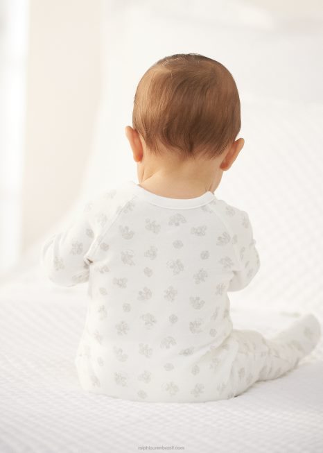 macacão de algodão BD6J10017 bebê Ralph Lauren cinza multi