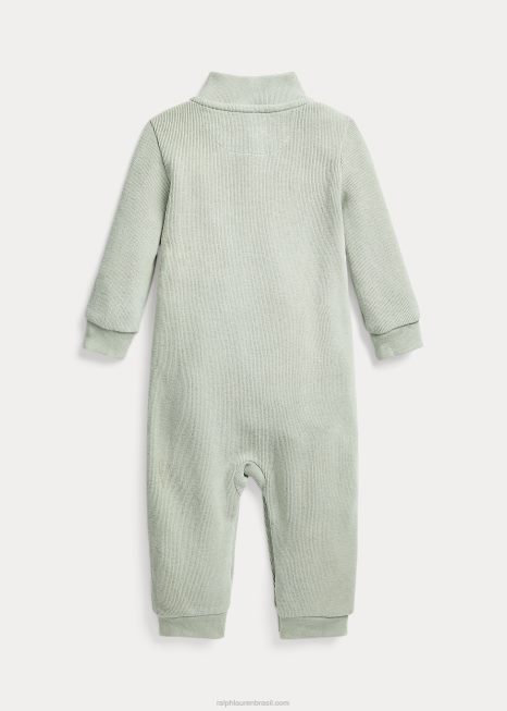 macacão de algodão francês BD6J10044 bebê Ralph Lauren luz verde
