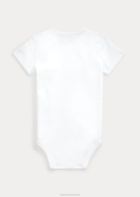 body de algodão BD6J10012 bebê Ralph Lauren branco