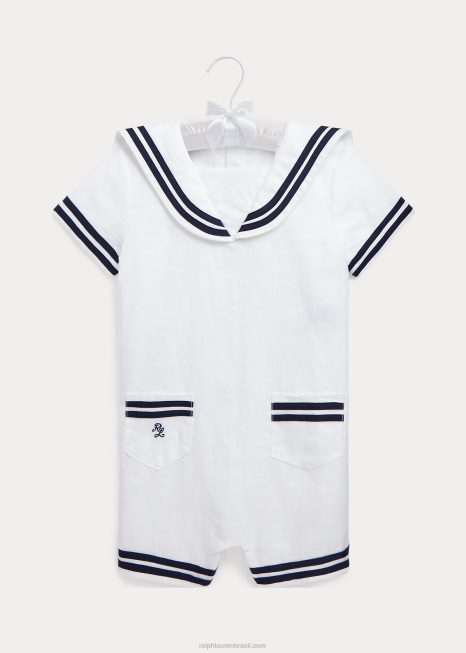 bermuda marinheiro de linho BD6J7689 bebê Ralph Lauren branco