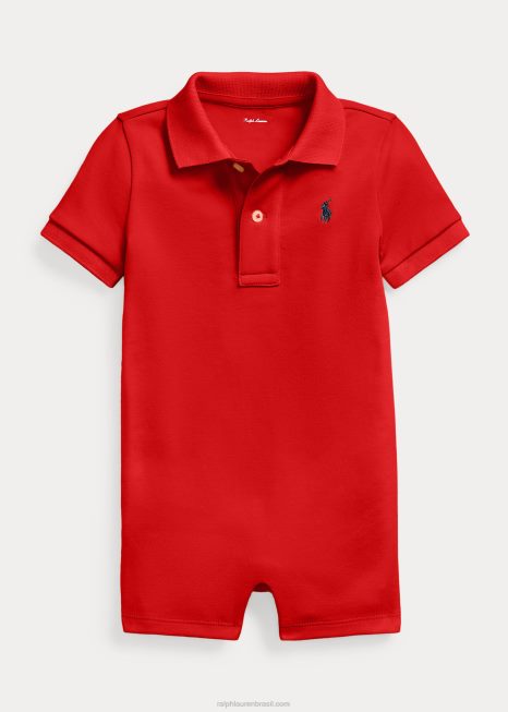 calção polo de algodão macio BD6J7659 bebê Ralph Lauren rl 2000 vermelho