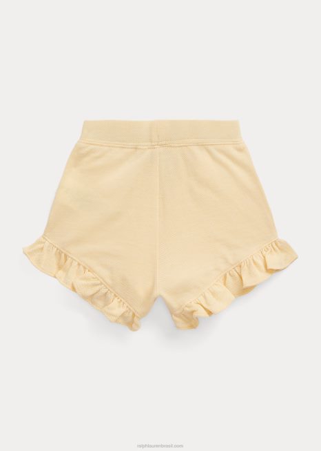 short de malha de algodão com babados BD6J7912 bebê Ralph Lauren milho amarelo