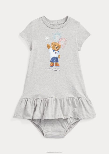 vestido e calça de camiseta de urso polo BD6J7857 bebê Ralph Lauren e sobre urze