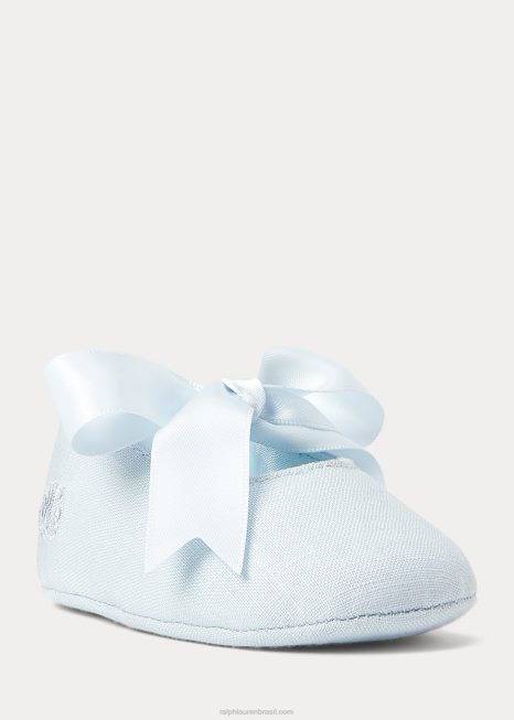 chinelo briley algodão mary jane BD6J8131 bebê Ralph Lauren linho azul