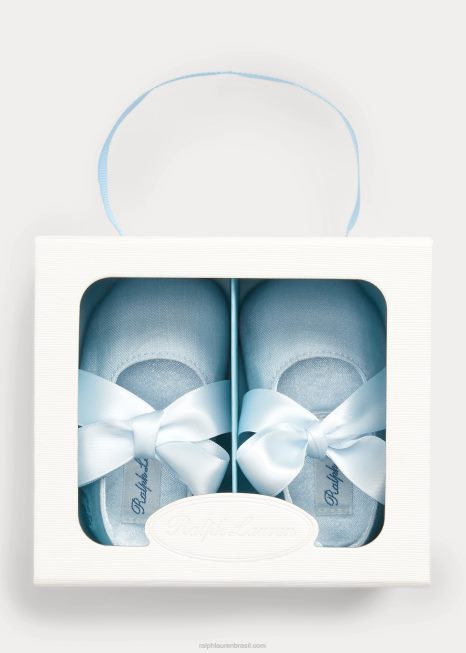 chinelo briley algodão mary jane BD6J8131 bebê Ralph Lauren linho azul