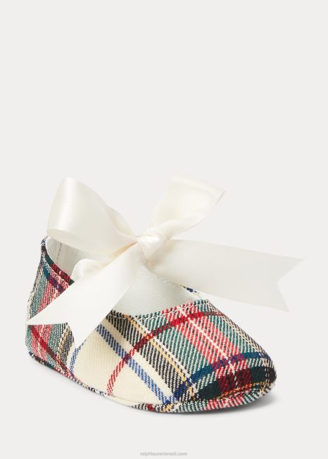 chinelo xadrez briley mary jane de algodão BD6J8346 bebê Ralph Lauren