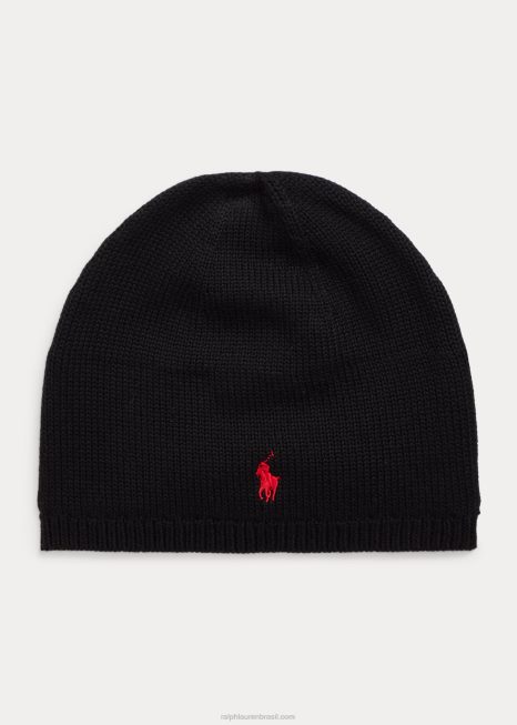 chapéu de algodão BD6J6540 crianças Ralph Lauren preto