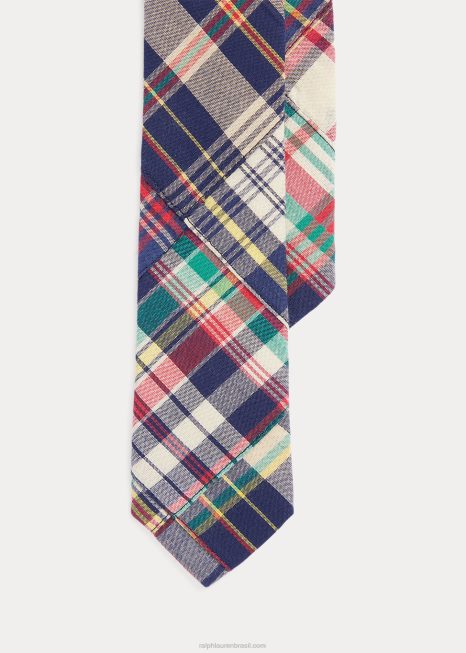 gravata madras de algodão xadrez BD6J5835 crianças Ralph Lauren multi