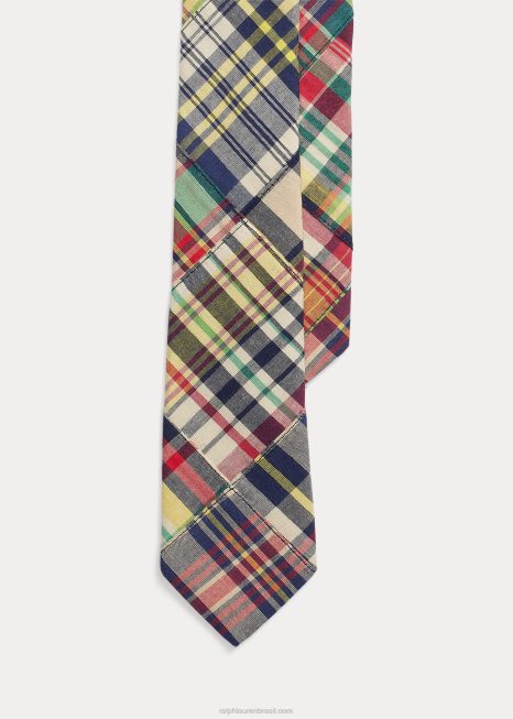 gravata madras de algodão xadrez BD6J6193 crianças Ralph Lauren multi
