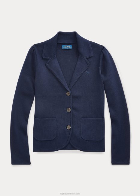 blazer de malha de algodão BD6J7233 crianças Ralph Lauren rl marinha