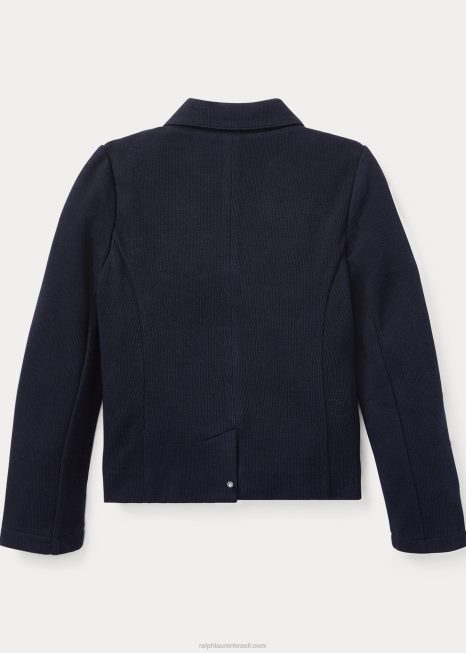 blazer em malha de algodão BD6J7483 crianças Ralph Lauren marinha aviadora