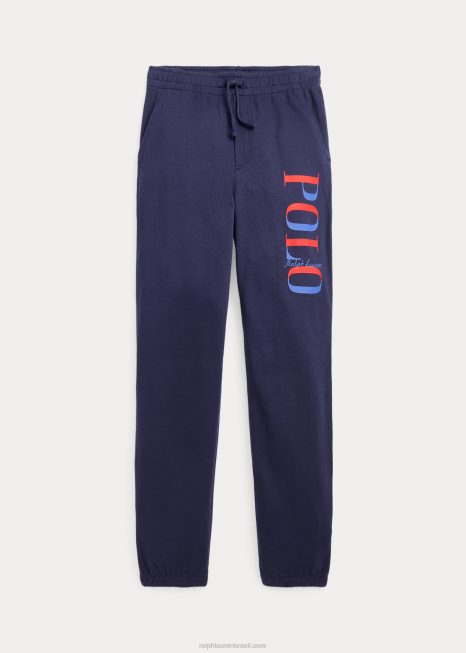 calça de moletom logo spa terry BD6J6609 crianças Ralph Lauren marinha de newport