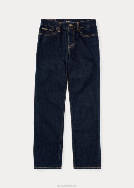 calça jeans reta hampton BD6J6312 crianças Ralph Lauren estiramento de lavagem de sacristia