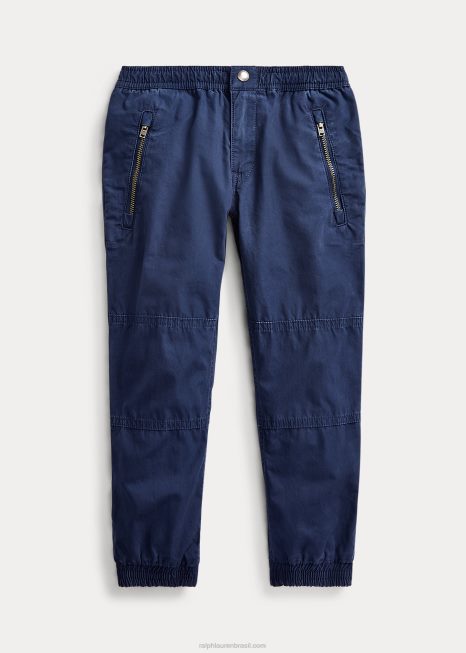 calça jogger de popeline de algodão BD6J5922 crianças Ralph Lauren marinha de newport