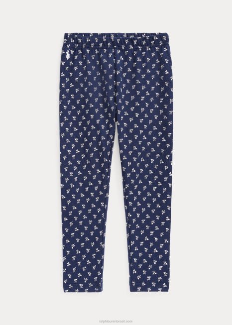 legging jérsei stretch floral BD6J7413 crianças Ralph Lauren lillie bud impressão embalado