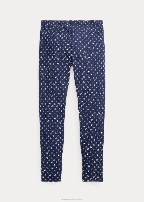 legging jérsei stretch floral BD6J7579 crianças Ralph Lauren lillie bud impressão embalado