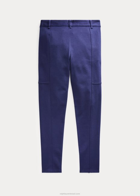 legging mistura de algodão elástico BD6J7211 crianças Ralph Lauren marinha refinada