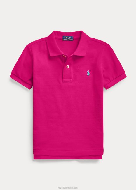 a icônica camisa polo de malha BD6J5706 crianças Ralph Lauren céu rosa