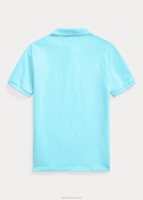 a icônica camisa polo de malha BD6J6023 crianças Ralph Lauren nova turquesa