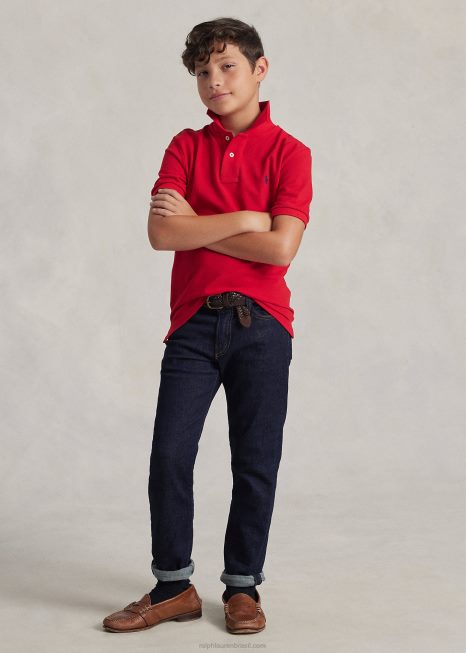 a icônica camisa polo de malha BD6J6035 crianças Ralph Lauren rl 2000 vermelho