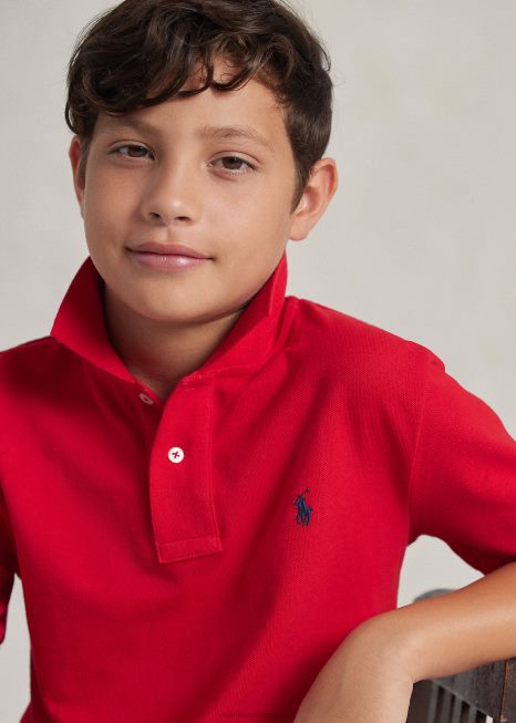 a icônica camisa polo de malha BD6J6035 crianças Ralph Lauren rl 2000 vermelho