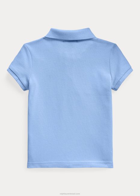 camisa pólo de malha de algodão BD6J6738 crianças Ralph Lauren porto ilha azul