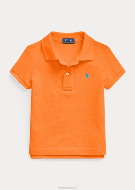 camisa pólo de malha de algodão BD6J6745 crianças Ralph Lauren resort laranja