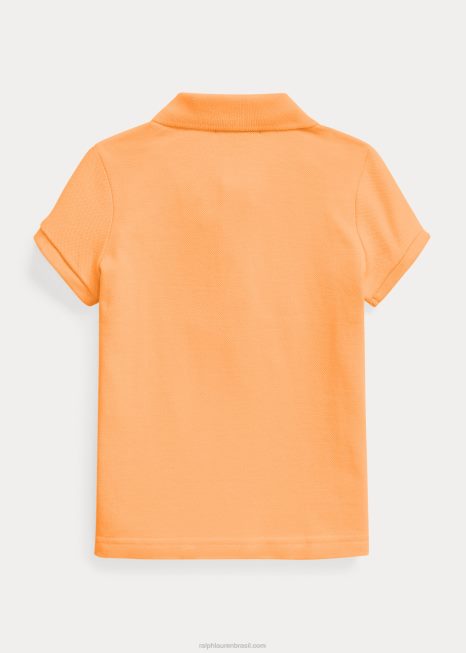 camisa pólo de malha de algodão BD6J6762 crianças Ralph Lauren Key West laranja