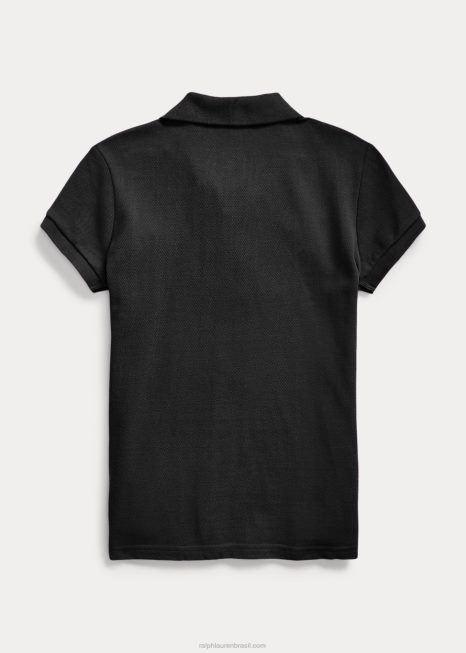 camisa pólo de malha de algodão BD6J6979 crianças Ralph Lauren preto