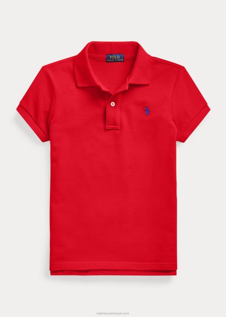 camisa pólo de malha de algodão BD6J6982 crianças Ralph Lauren rl 2000 vermelho