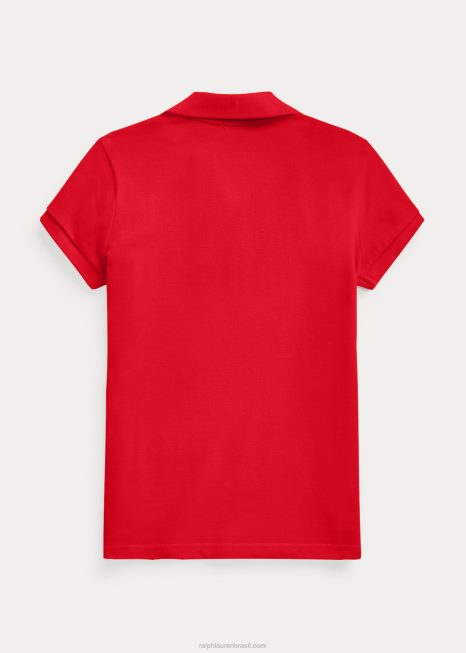 camisa pólo de malha de algodão BD6J6982 crianças Ralph Lauren rl 2000 vermelho