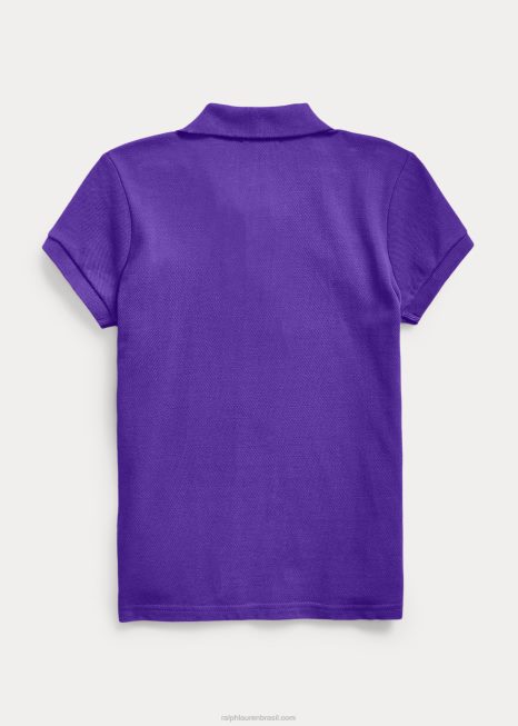camisa pólo de malha de algodão BD6J6992 crianças Ralph Lauren chalé roxo