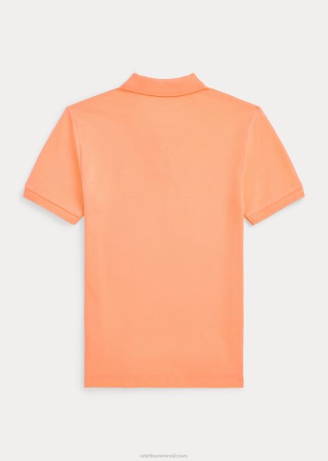 camisa pólo de malha de algodão de urso polo BD6J6106 crianças Ralph Lauren laranja claro