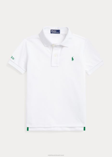 o polo terrestre BD6J5848 crianças Ralph Lauren branco