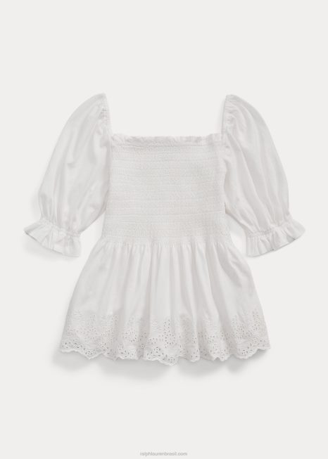 top de jérsei de algodão smoked BD6J7069 crianças Ralph Lauren Deckwash branco