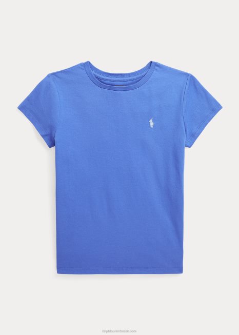 camiseta de algodão BD6J7224 crianças Ralph Lauren madrepérola azul