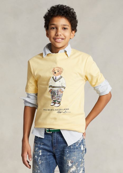 camiseta de algodão polo bear BD6J5979 crianças Ralph Lauren império amarelo