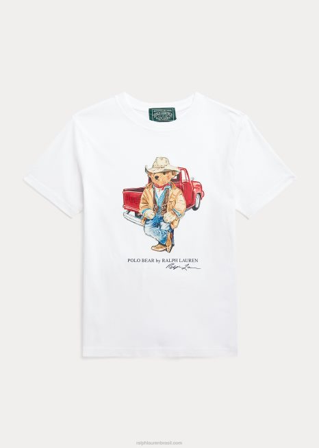camiseta de algodão polo bear BD6J9847 crianças Ralph Lauren clássico oxford