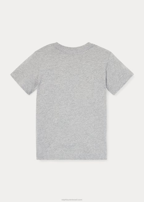 camiseta de gola redonda em jérsei de algodão BD6J5890 crianças Ralph Lauren e sobre urze