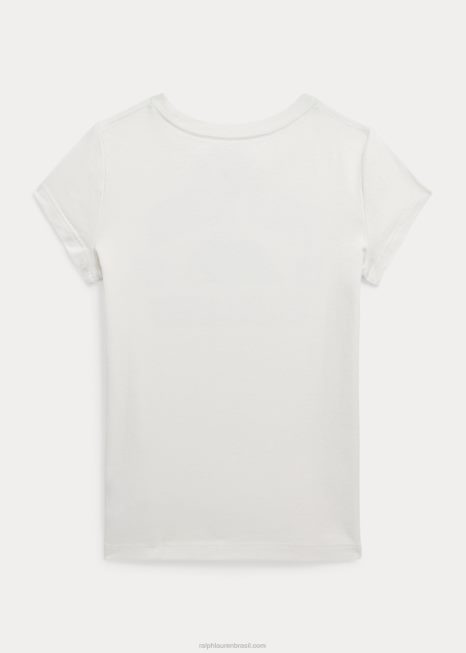 camiseta gráfica de jérsei de algodão BD6J6815 crianças Ralph Lauren Deckwash branco